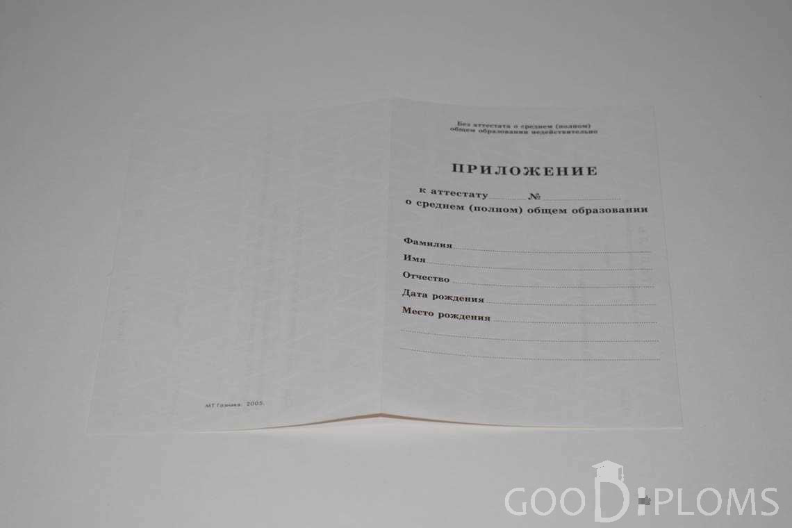 Приложение к Аттестату За 11 Класс период выдачи 1994-2007 -  Омск